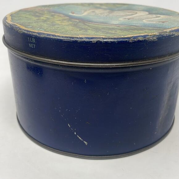 Vintage Swimming Swans Round Tin - Picture 4 of 9